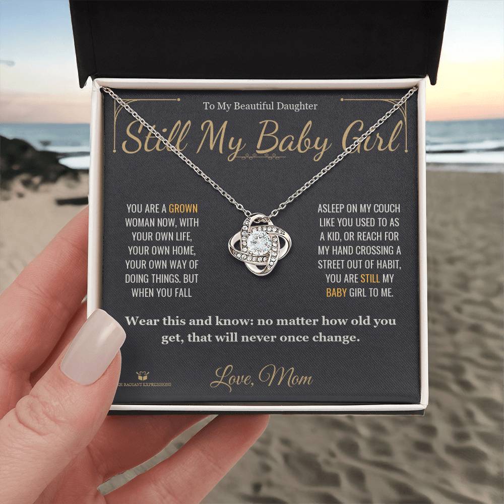 Still My Baby Girl - Love Knot Necklace for Daughter - personalized keepsake gift from SKH Radiant Expressions