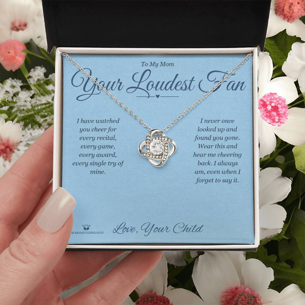 Your Loudest Fan - Love Knot Necklace for Mom - personalized keepsake gift from SKH Radiant Expressions