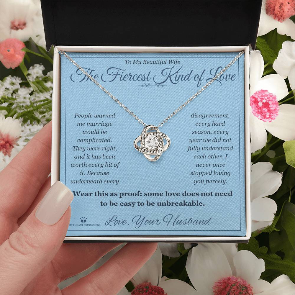 The Fiercest Kind of Love - Love Knot Necklace for Wife - personalized keepsake gift from SKH Radiant Expressions