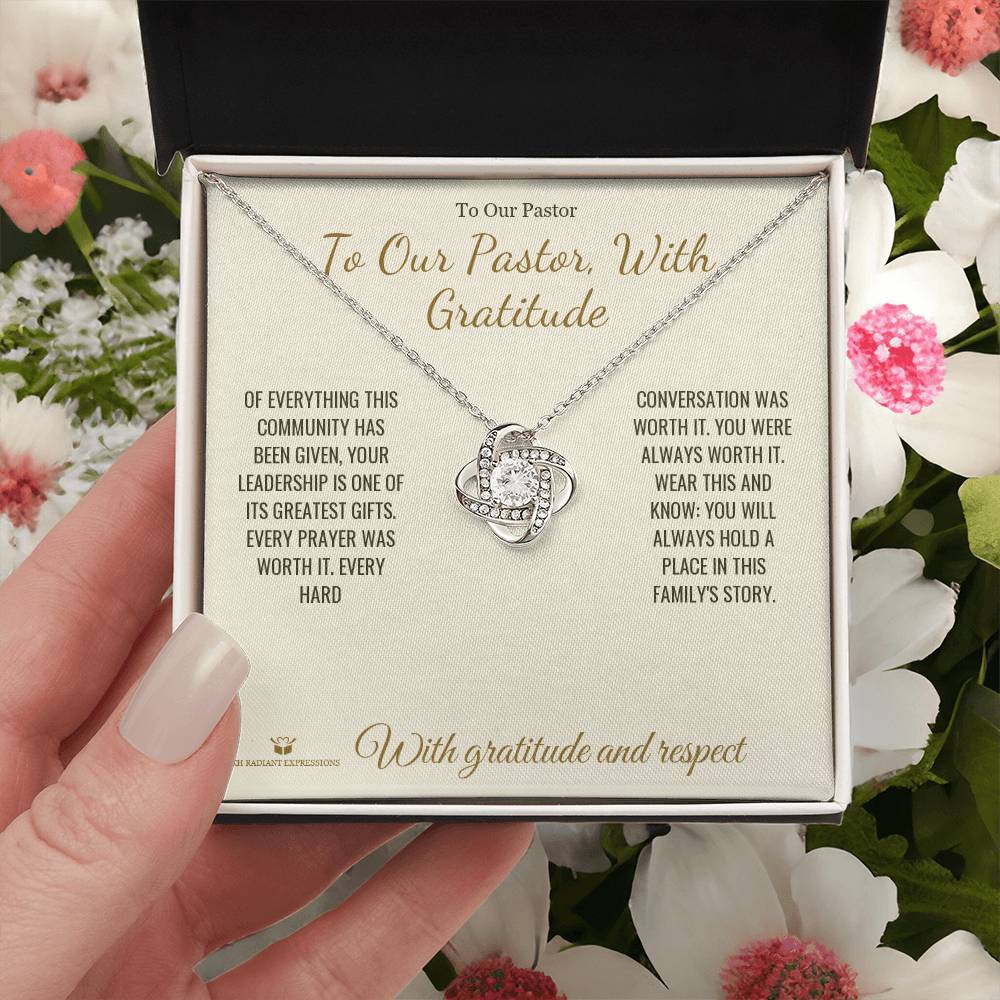 To Our Pastor, With Gratitude - Love Knot Necklace for Pastor