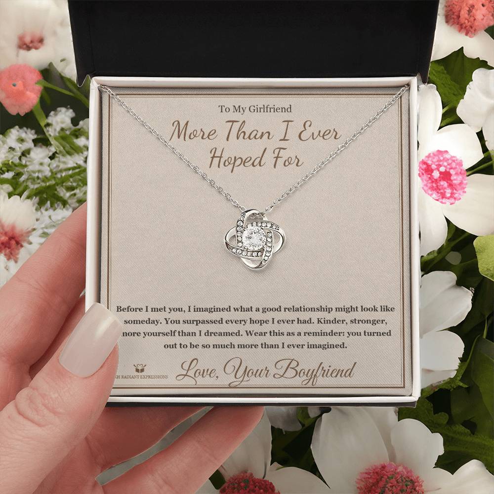 More Than I Ever Hoped For - Love Knot Necklace for Girlfriend
