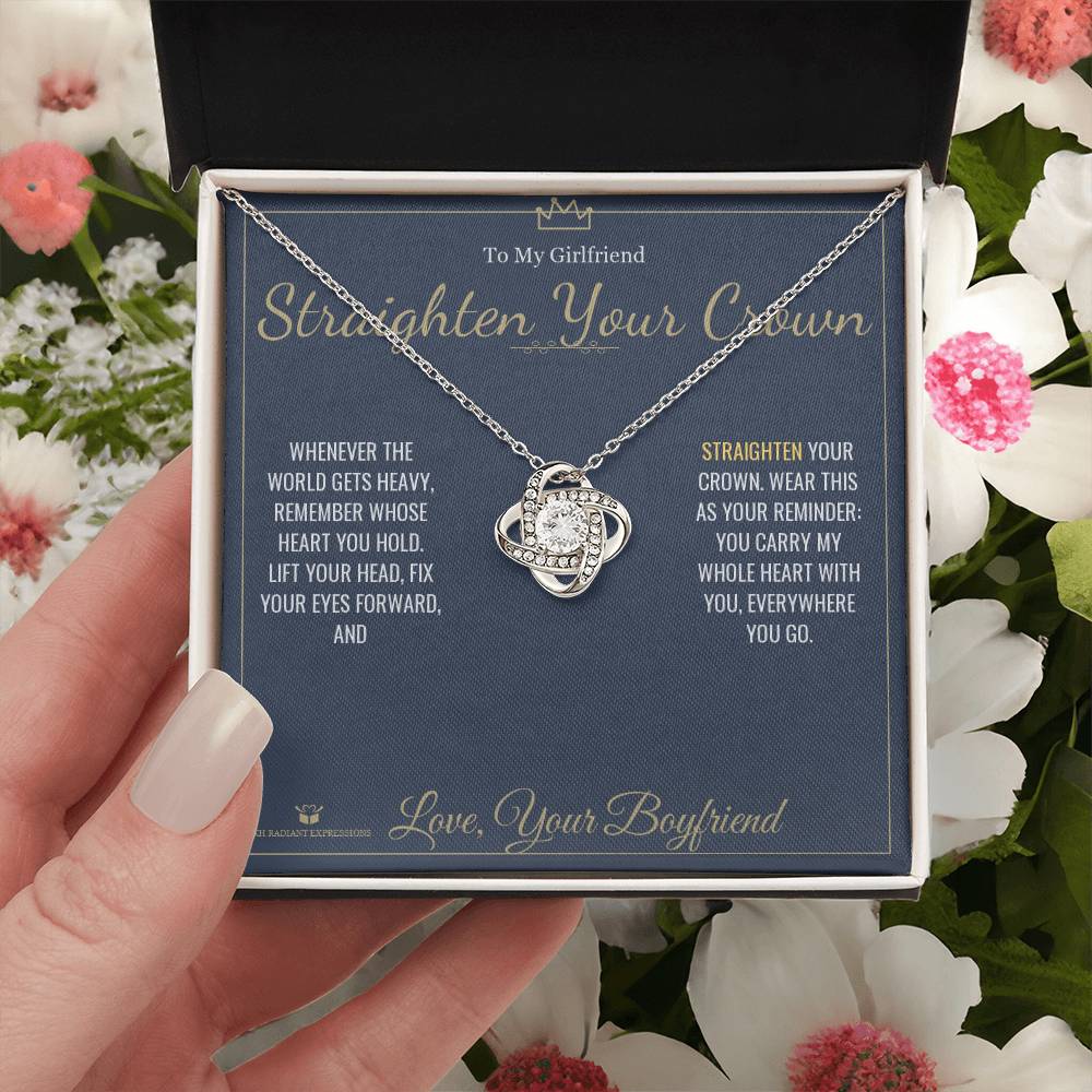 Straighten Your Crown - Love Knot Necklace for Girlfriend - personalized keepsake gift from SKH Radiant Expressions