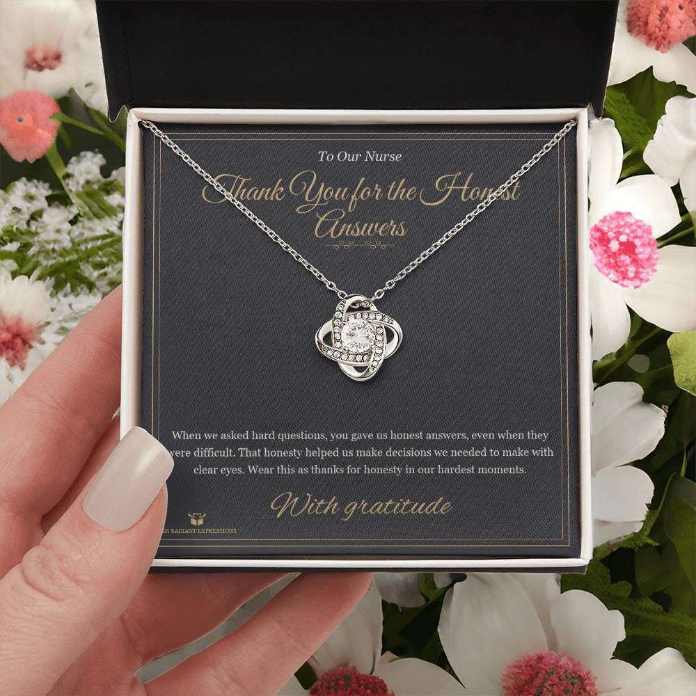 Thank You for the Honest Answers - Love Knot Necklace for Nurse