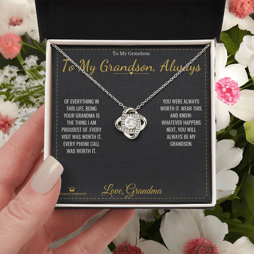 To My Grandson, Always - Love Knot Necklace for Grandson - personalized keepsake gift from SKH Radiant Expressions