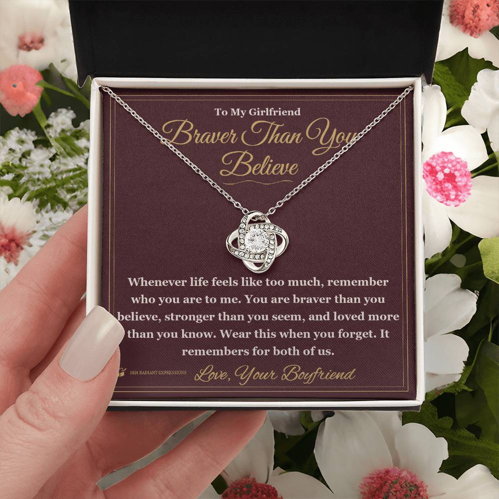 Braver Than You Believe - Love Knot Necklace for Girlfriend