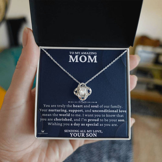 [ALMOST SOLD OUT] To My Amazing Mom - A Beacon of Love and Support - Love Knot Necklace