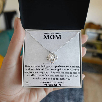 Engraved A Son's Loving Message to His Superhero Mom with message for her