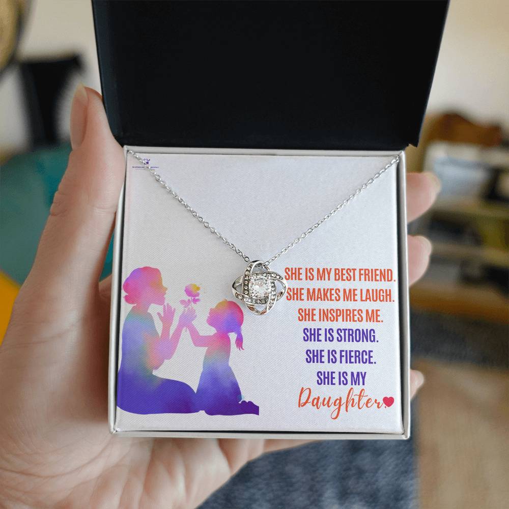 My Daughter: A Source of Joy and Strength - From Mom - Love Knot Necklace