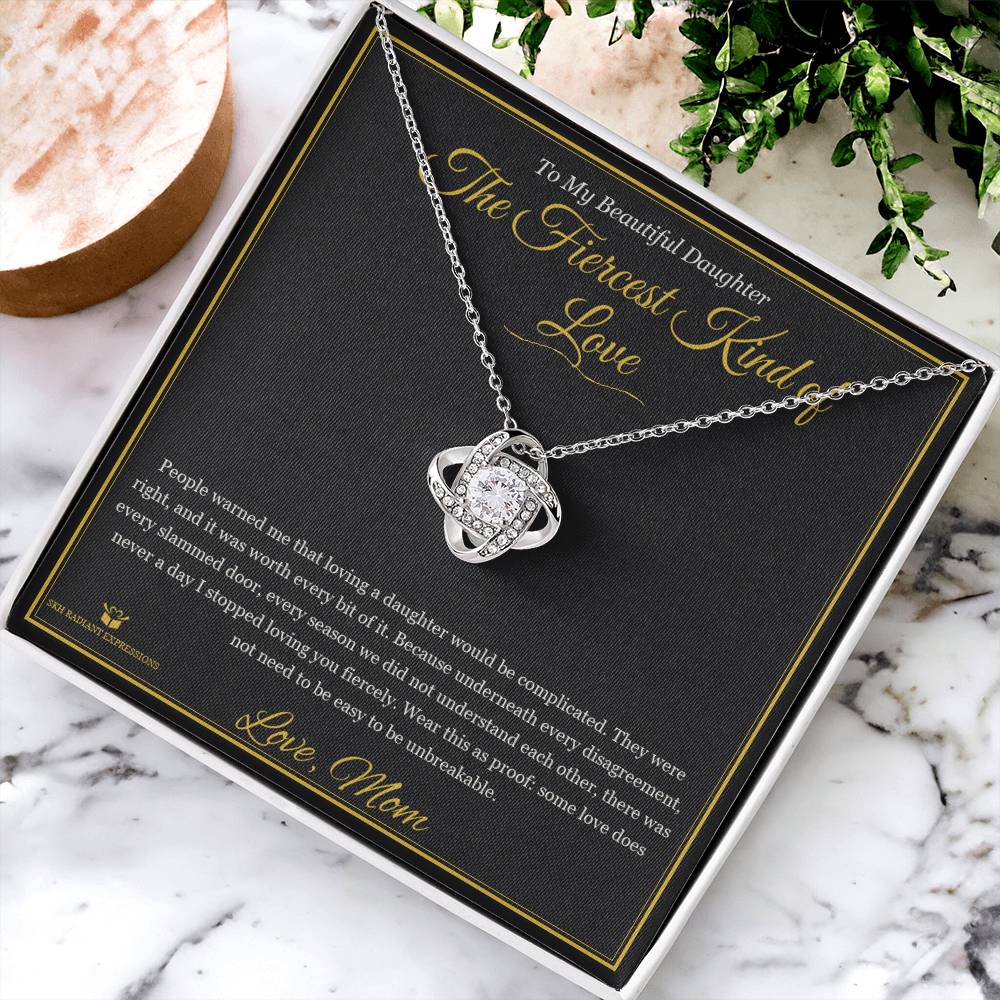The Fiercest Kind of Love - Love Knot Necklace for Daughter