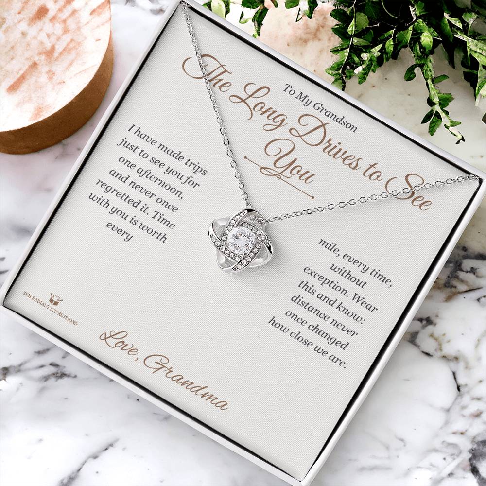 The Long Drives to See You - Love Knot Necklace for Grandson