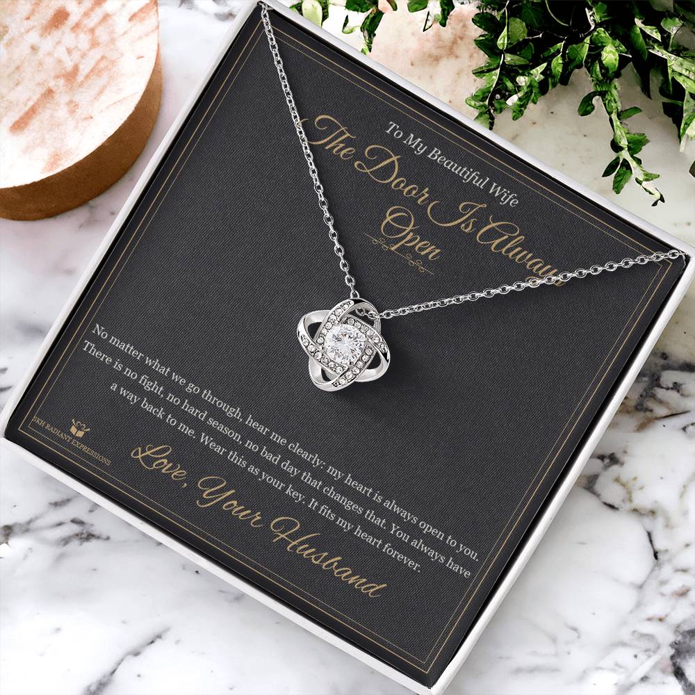 The Door Is Always Open - Love Knot Necklace for Wife