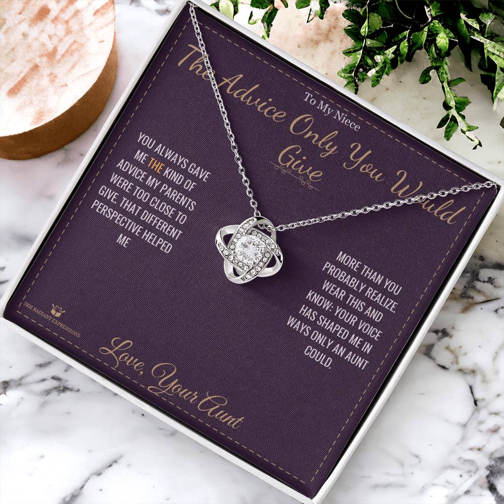 The Advice Only You Would Give - Love Knot Necklace for Niece - personalized keepsake gift from SKH Radiant Expressions