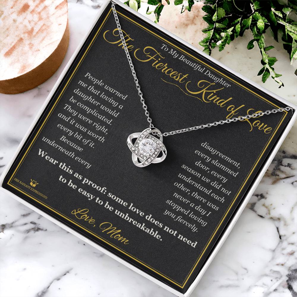 The Fiercest Kind of Love - Love Knot Necklace for Daughter - personalized keepsake gift from SKH Radiant Expressions
