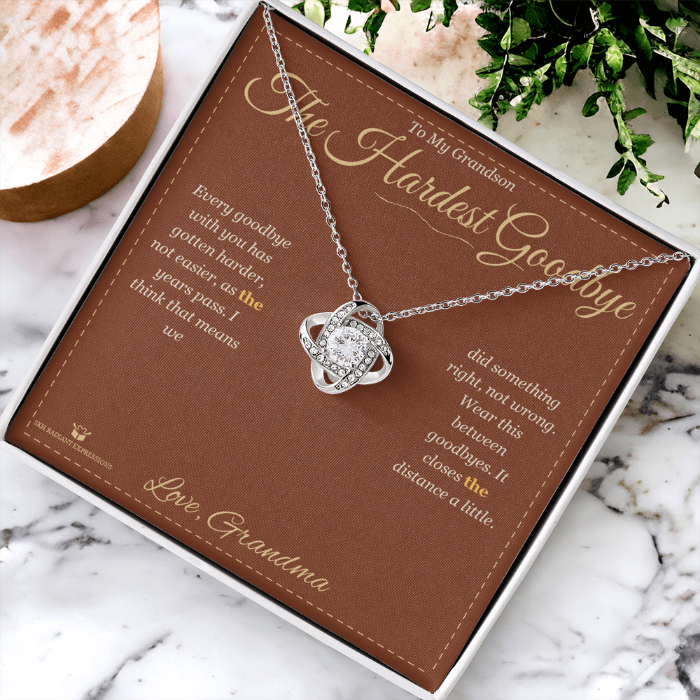 The Hardest Goodbye - Love Knot Necklace for Grandson