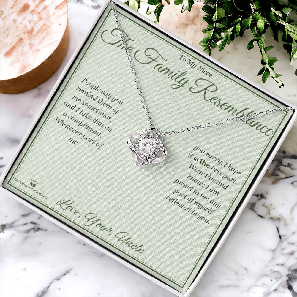 The Family Resemblance - Love Knot Necklace for Niece - personalized keepsake gift from SKH Radiant Expressions