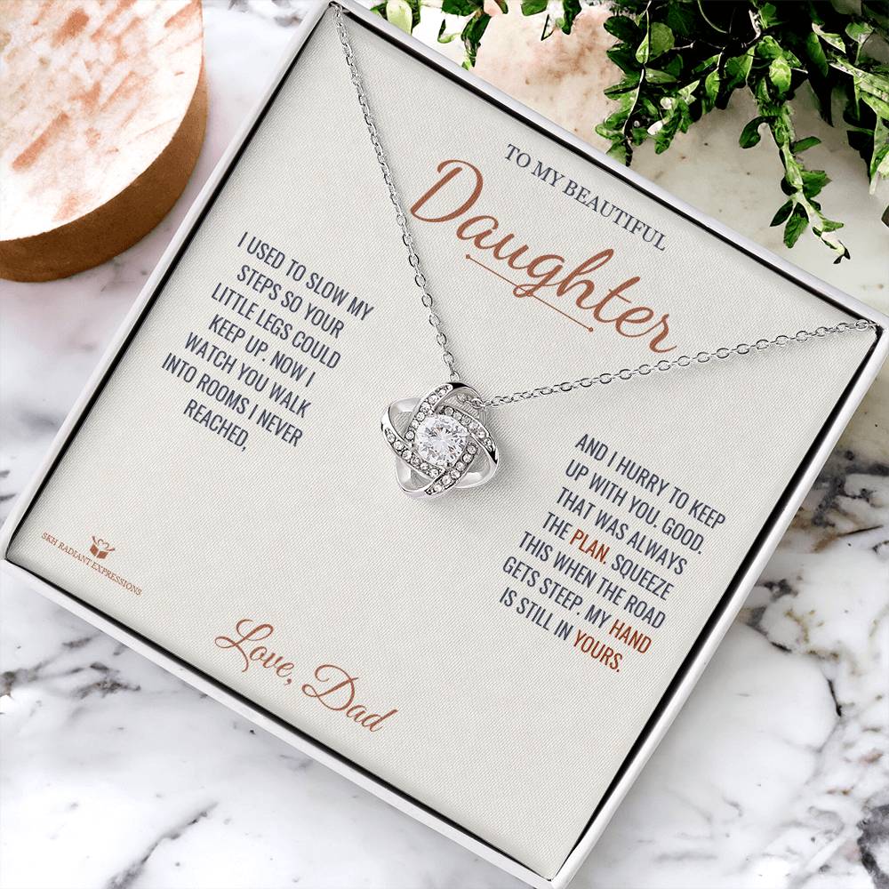The Hand I Held - Love Knot Necklace for Daughter - personalized keepsake gift from SKH Radiant Expressions