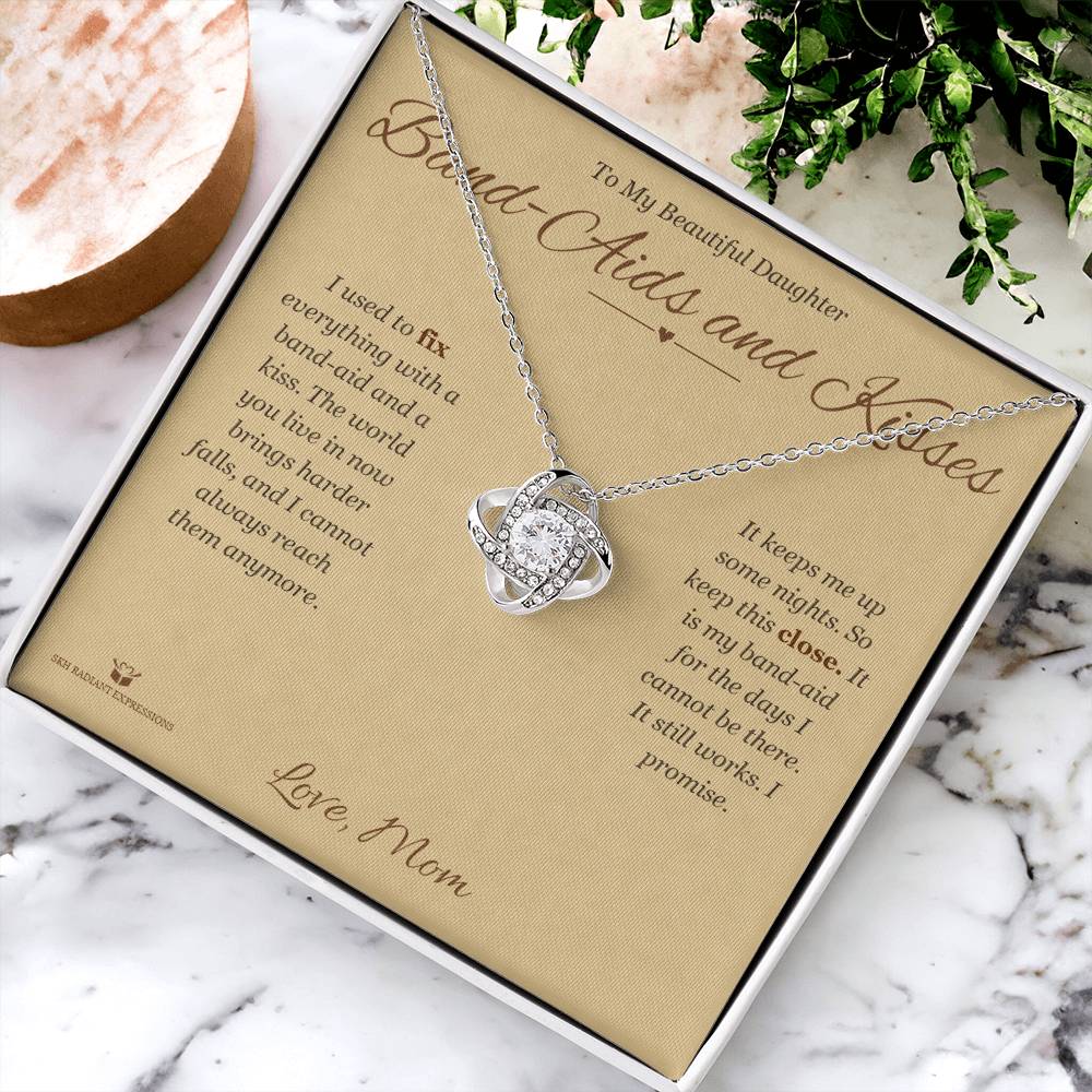 Band-Aids and Kisses - Love Knot Necklace for Daughter - personalized keepsake gift from SKH Radiant Expressions