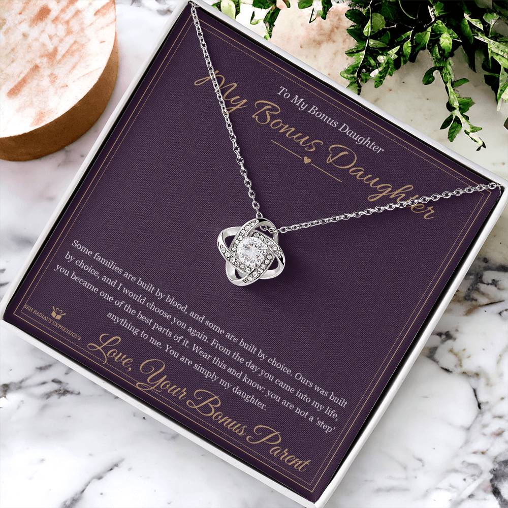 My Bonus Daughter - Love Knot Necklace for Stepdaughter