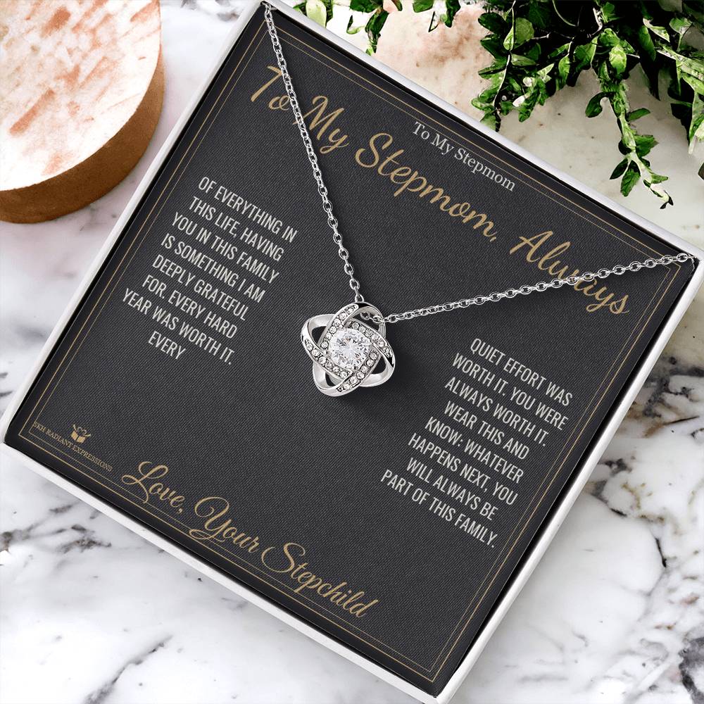 To My Stepmom, Always - Love Knot Necklace for Stepmom