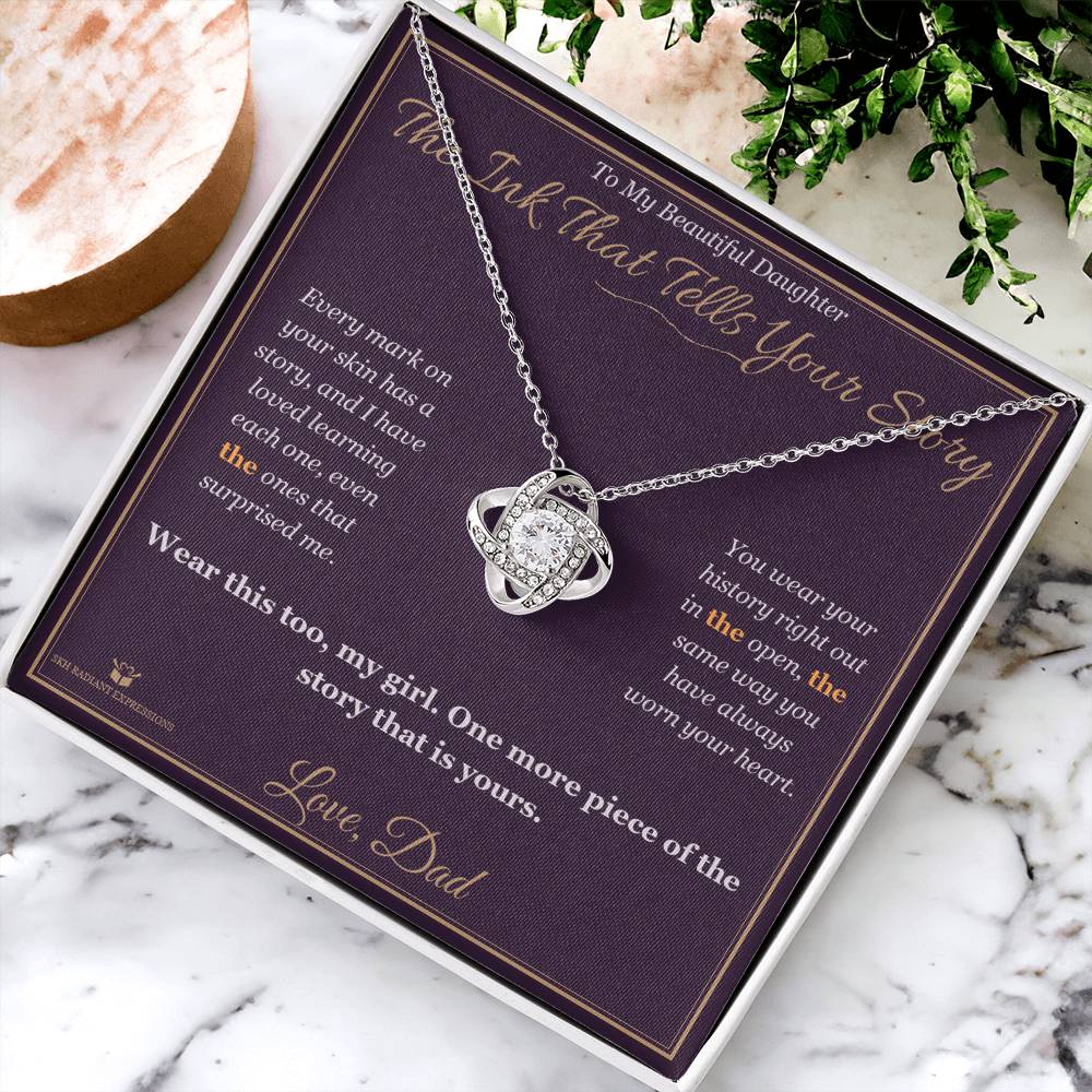 The Ink That Tells Your Story - Love Knot Necklace for Daughter