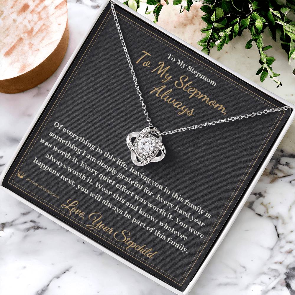 To My Stepmom, Always - Love Knot Necklace for Stepmom