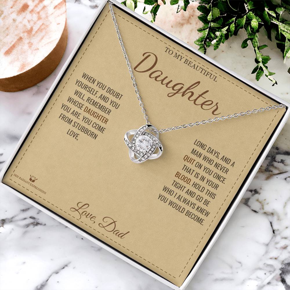Braver Than You Know - Love Knot Necklace for Daughter