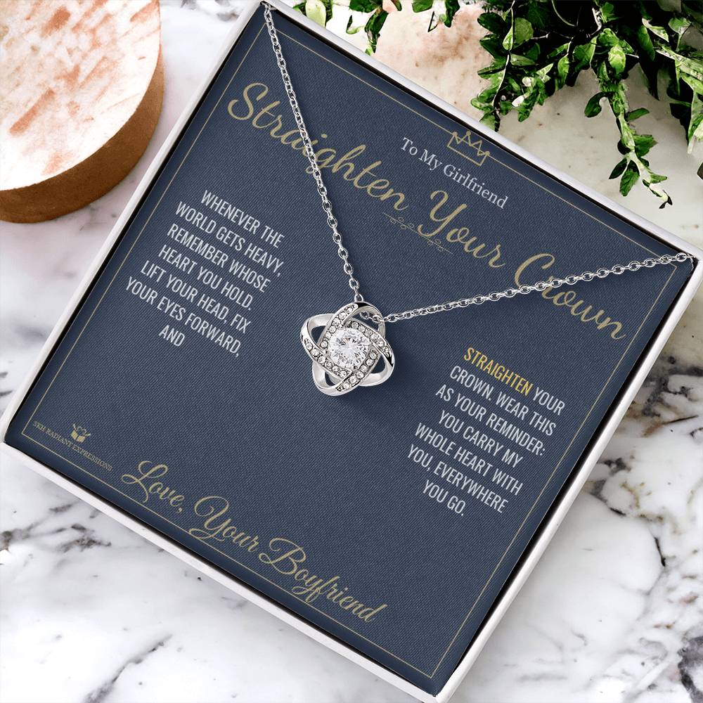 Straighten Your Crown - Love Knot Necklace for Girlfriend - personalized keepsake gift from SKH Radiant Expressions