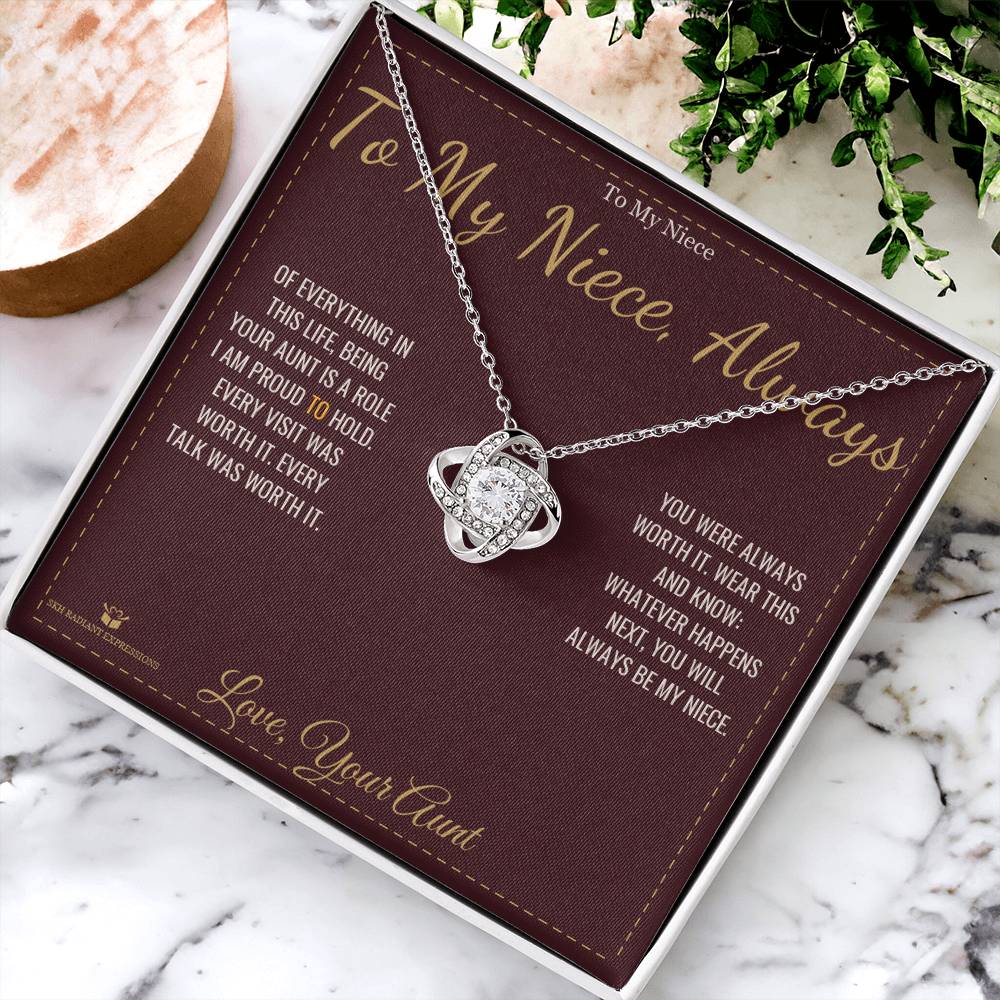 To My Niece, Always - Love Knot Necklace for Niece