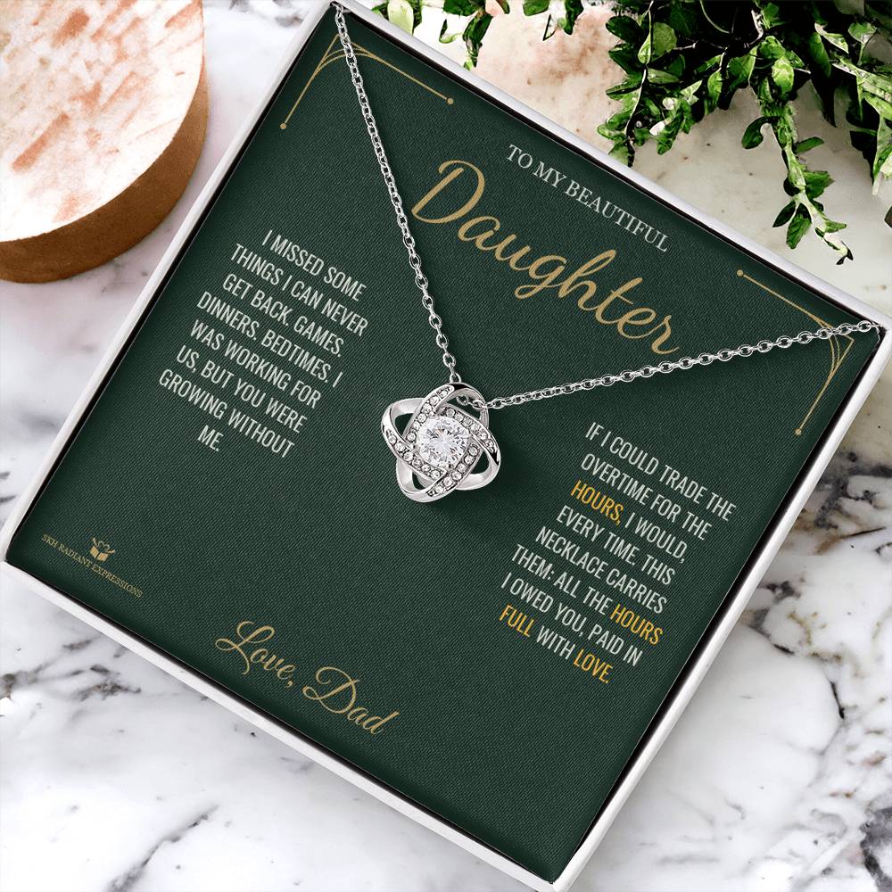 More Than a Paycheck - Love Knot Necklace for Daughter