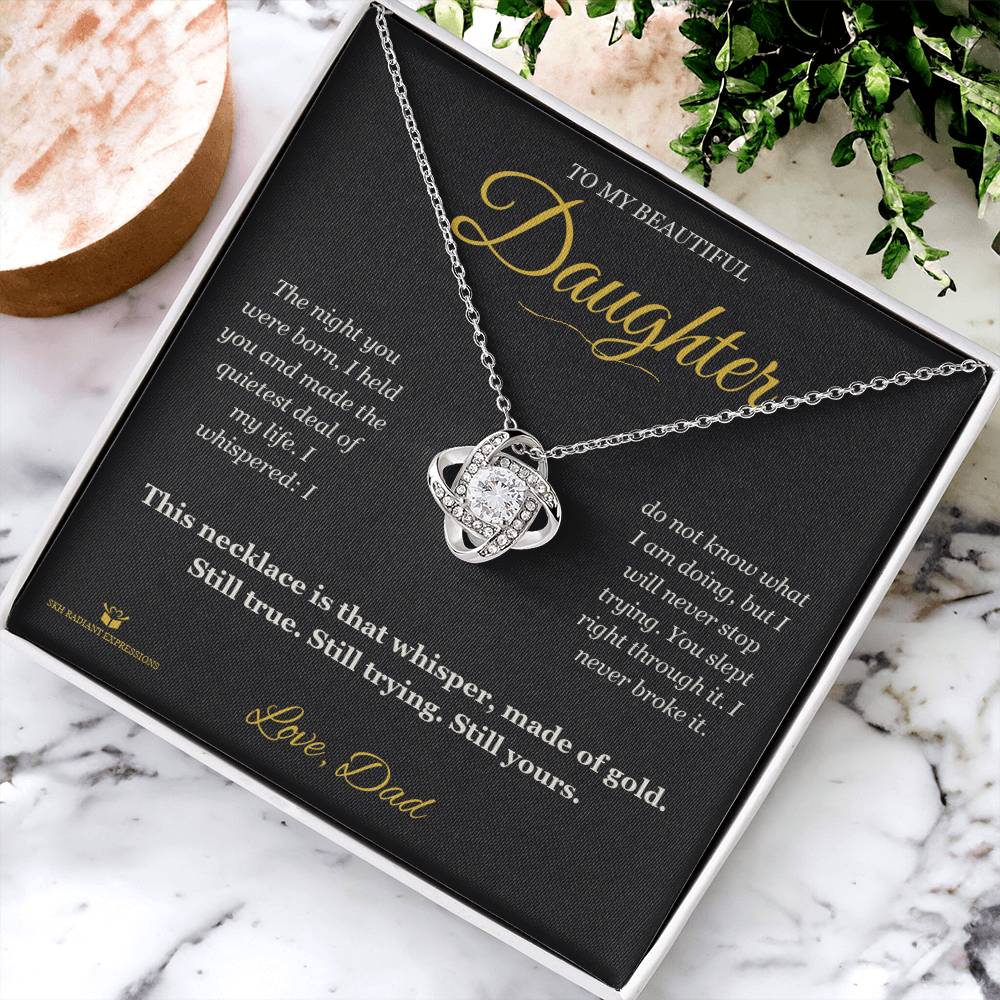 The Night You Were Born - Love Knot Necklace for Daughter