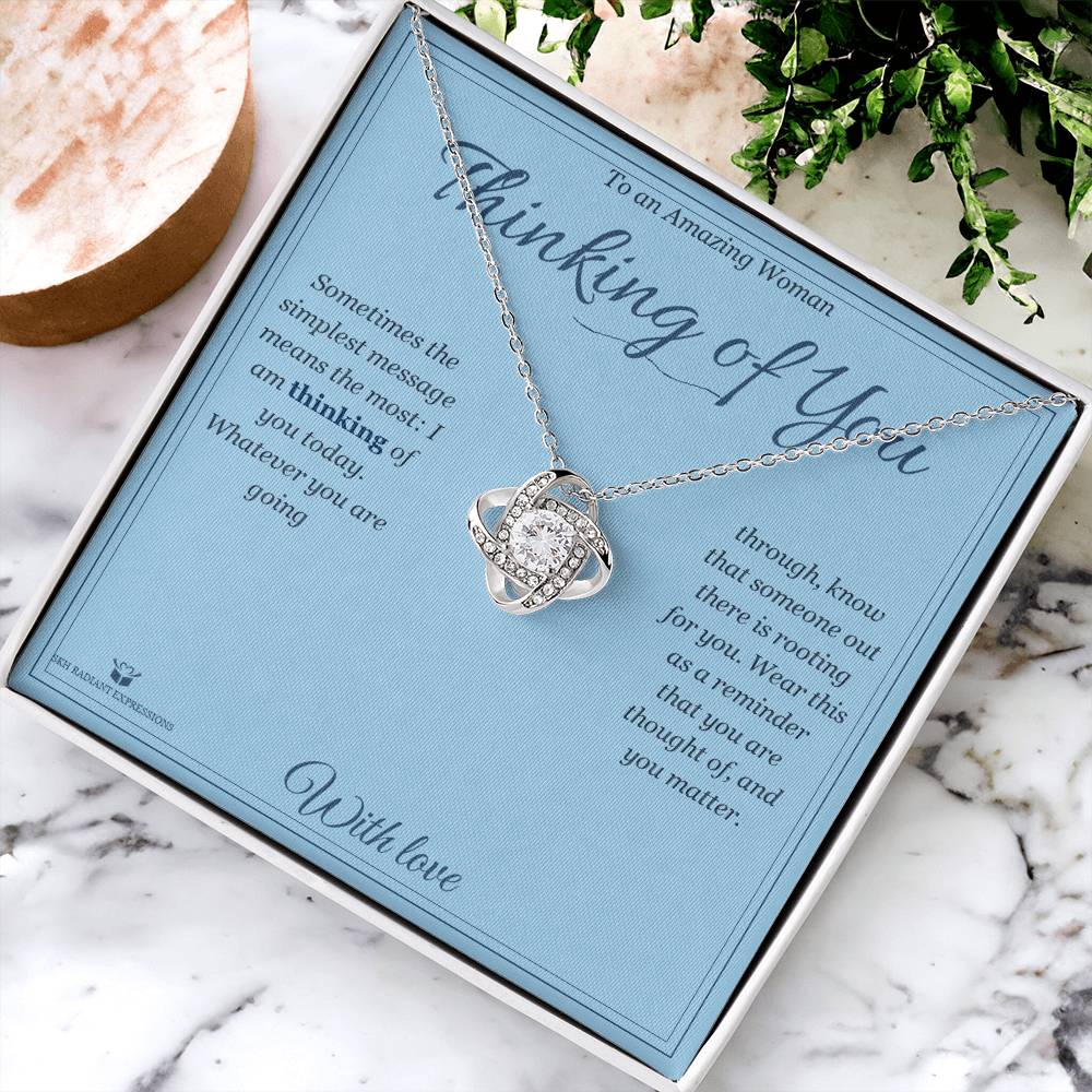 Thinking of You - Love Knot Necklace for Her - personalized keepsake gift from SKH Radiant Expressions