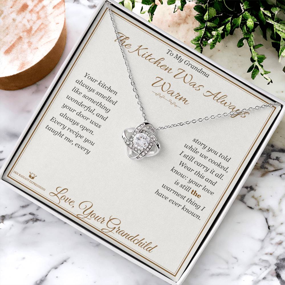 The Kitchen Was Always Warm - Love Knot Necklace for Grandmother - personalized keepsake gift from SKH Radiant Expressions