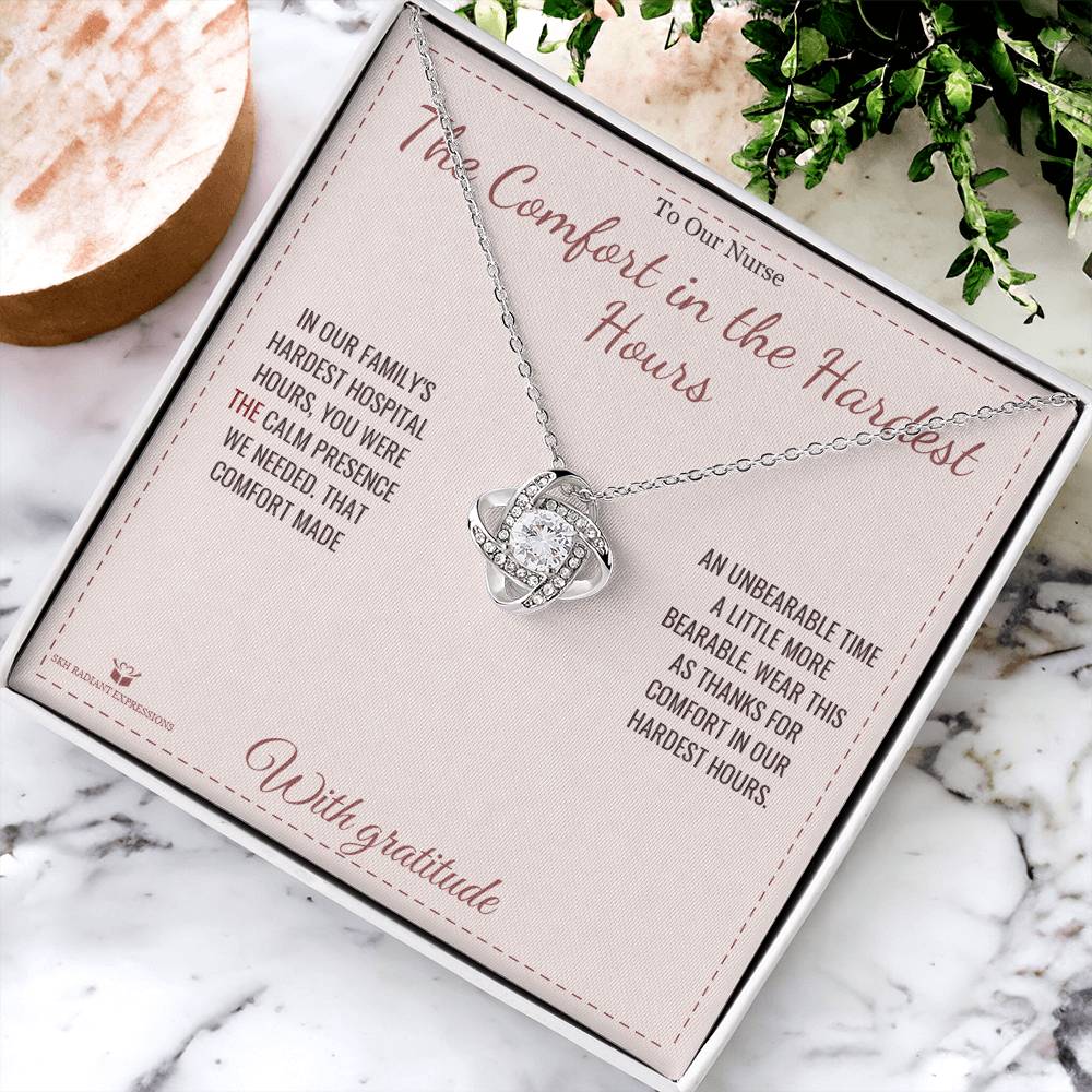 The Comfort in the Hardest Hours - Love Knot Necklace for Nurse