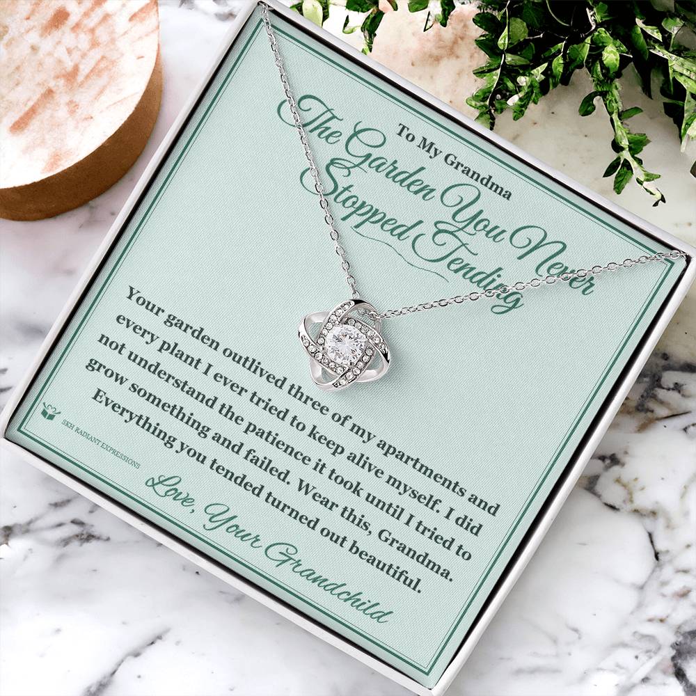 The Garden You Never Stopped Tending - Love Knot Necklace for Grandmother