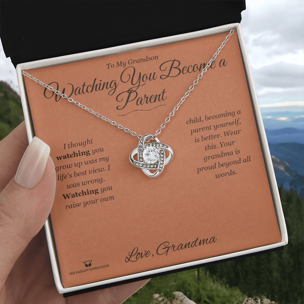 Watching You Become a Parent - Love Knot Necklace for Grandson