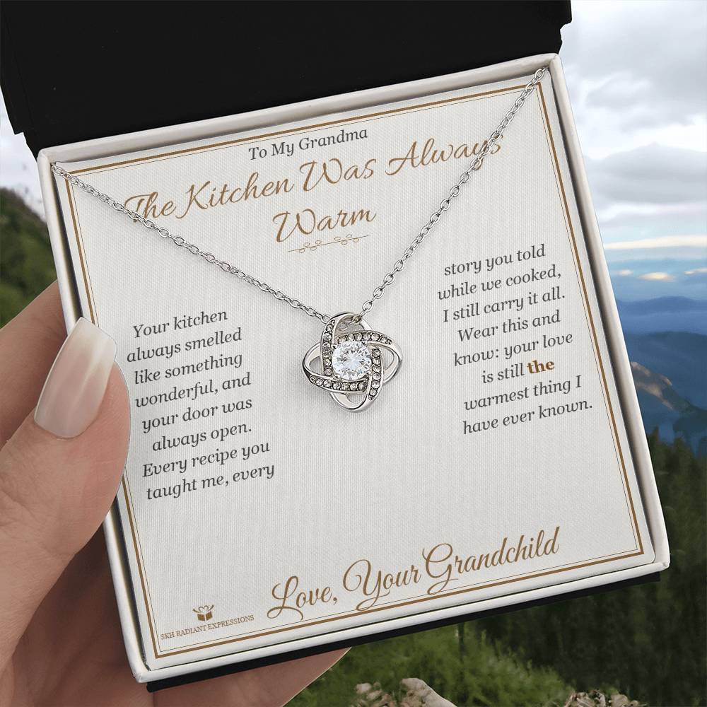 The Kitchen Was Always Warm - Love Knot Necklace for Grandmother - personalized keepsake gift from SKH Radiant Expressions