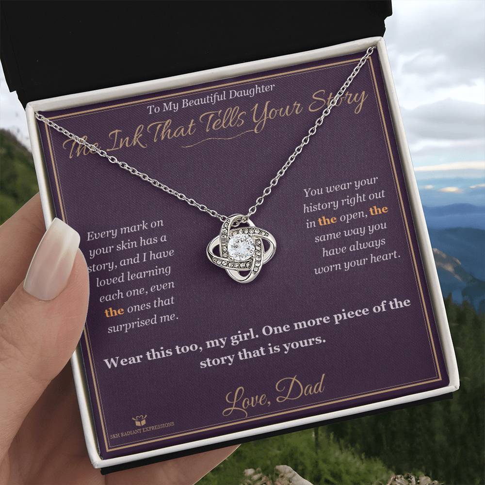 The Ink That Tells Your Story - Love Knot Necklace for Daughter