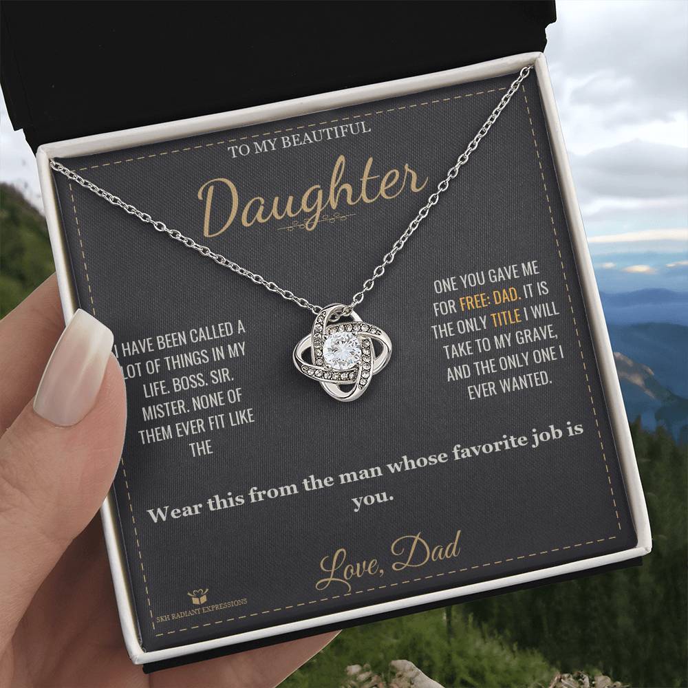 My Favorite Title - Love Knot Necklace for Daughter