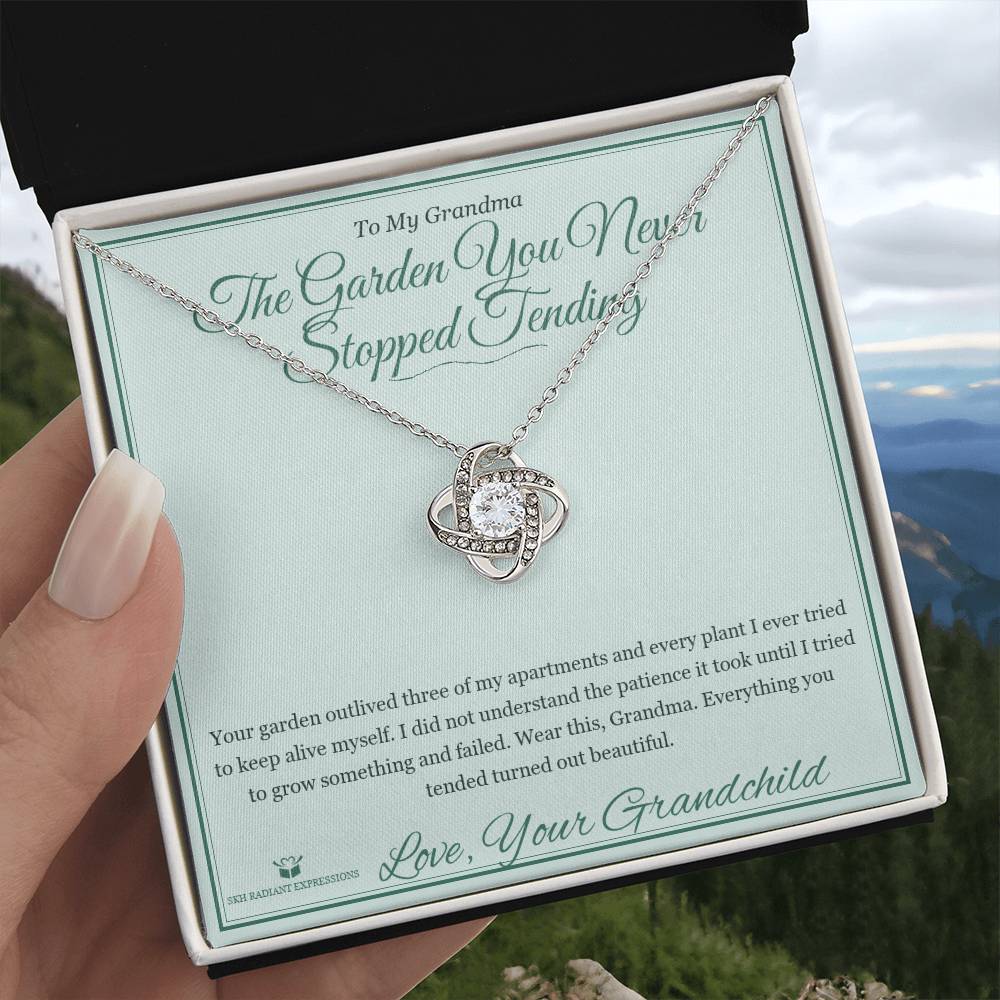 The Garden You Never Stopped Tending - Love Knot Necklace for Grandmother