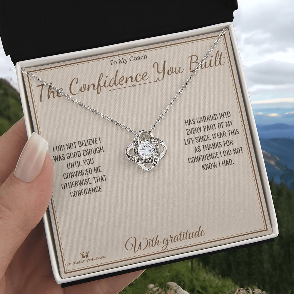 The Confidence You Built - Love Knot Necklace for Coach - personalized keepsake gift from SKH Radiant Expressions