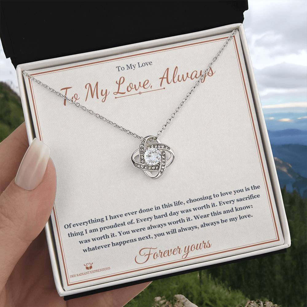 To My Love, Always - Love Knot Necklace for Partner