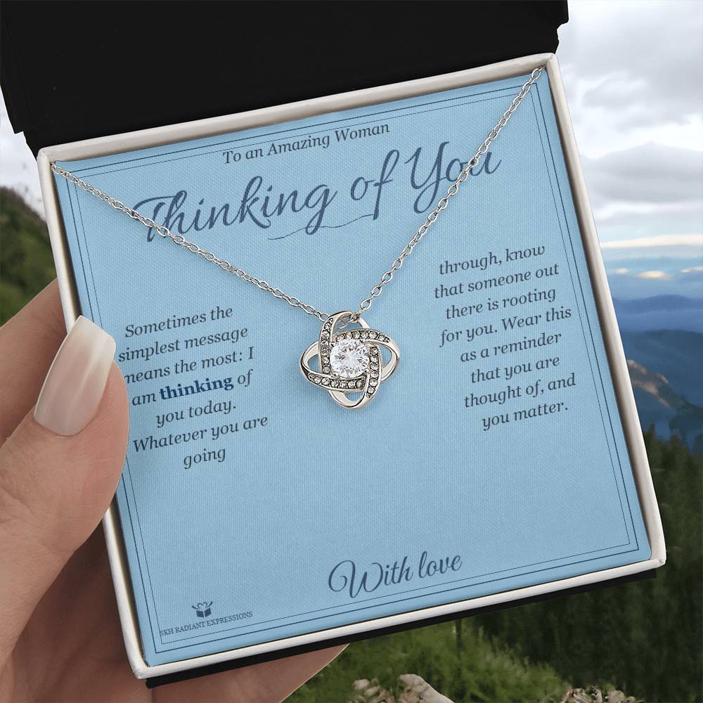 Thinking of You - Love Knot Necklace for Her - personalized keepsake gift from SKH Radiant Expressions