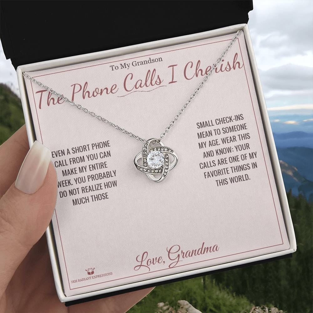 The Phone Calls I Cherish - Love Knot Necklace for Grandson