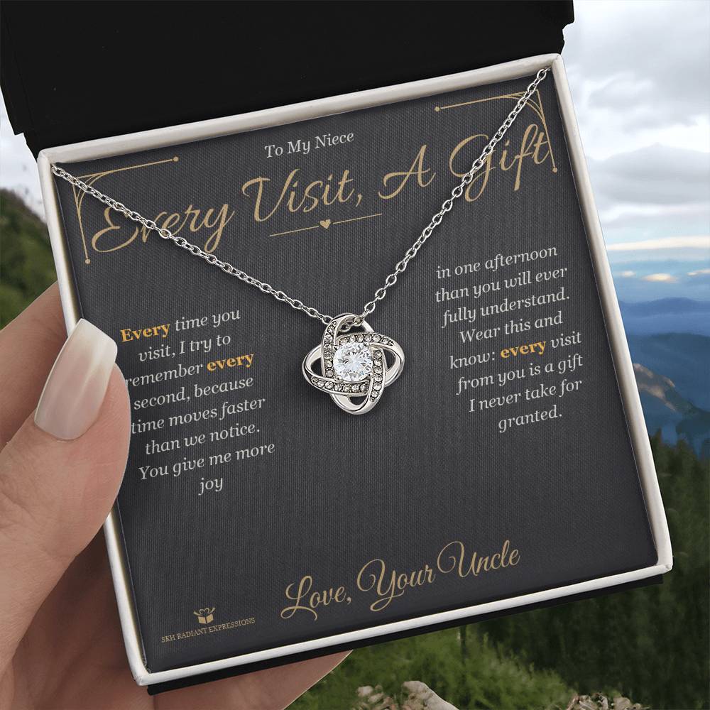Every Visit, A Gift - Love Knot Necklace for Niece