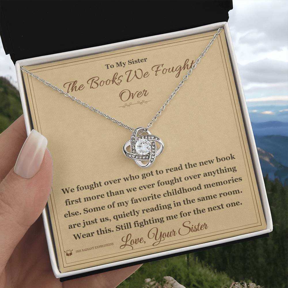 The Books We Fought Over - Love Knot Necklace for Sister