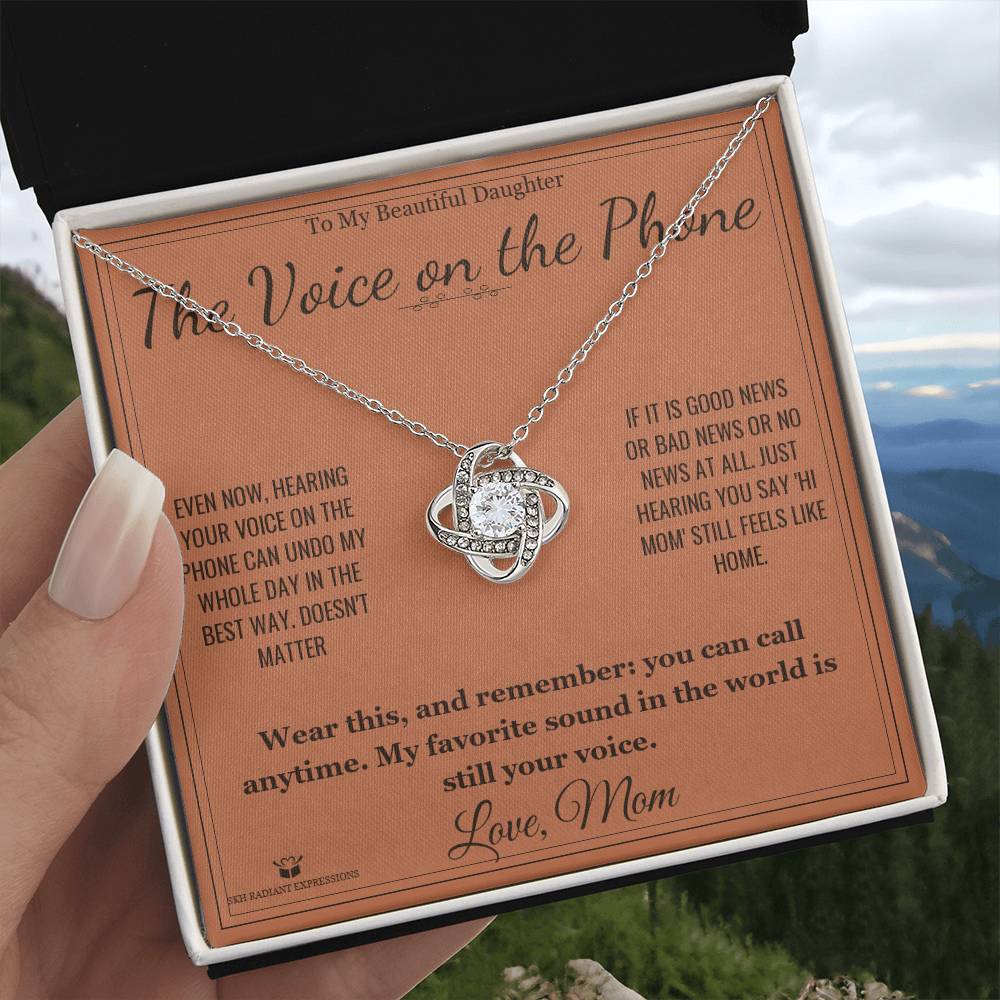 The Voice on the Phone - Love Knot Necklace for Daughter