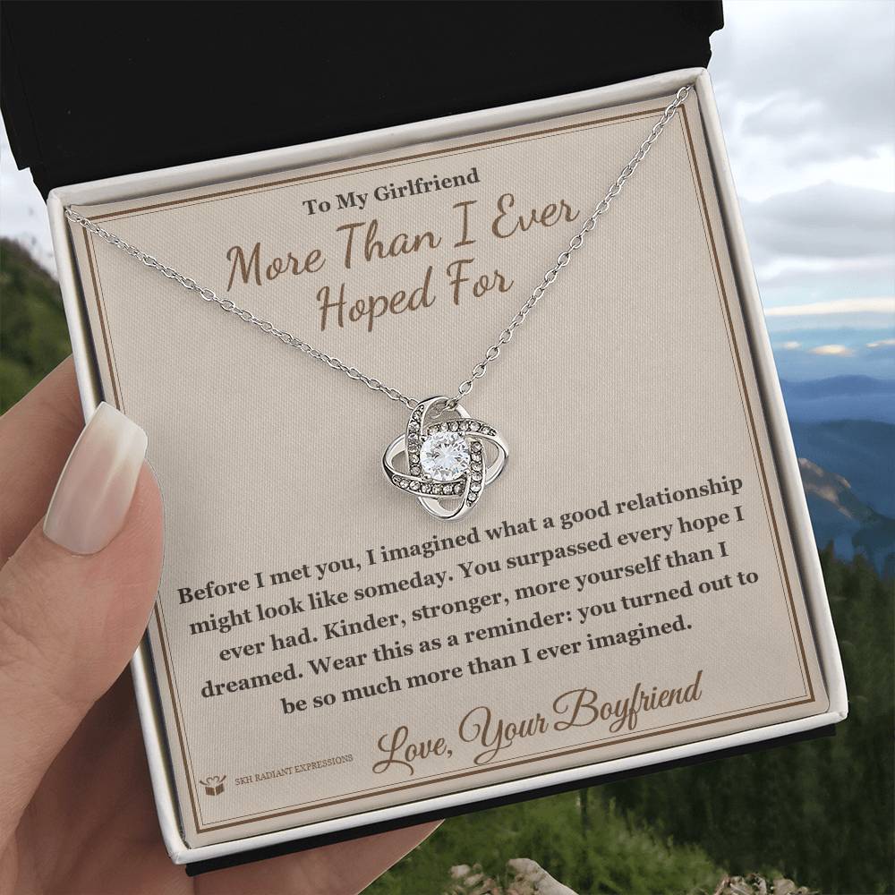 More Than I Ever Hoped For - Love Knot Necklace for Girlfriend