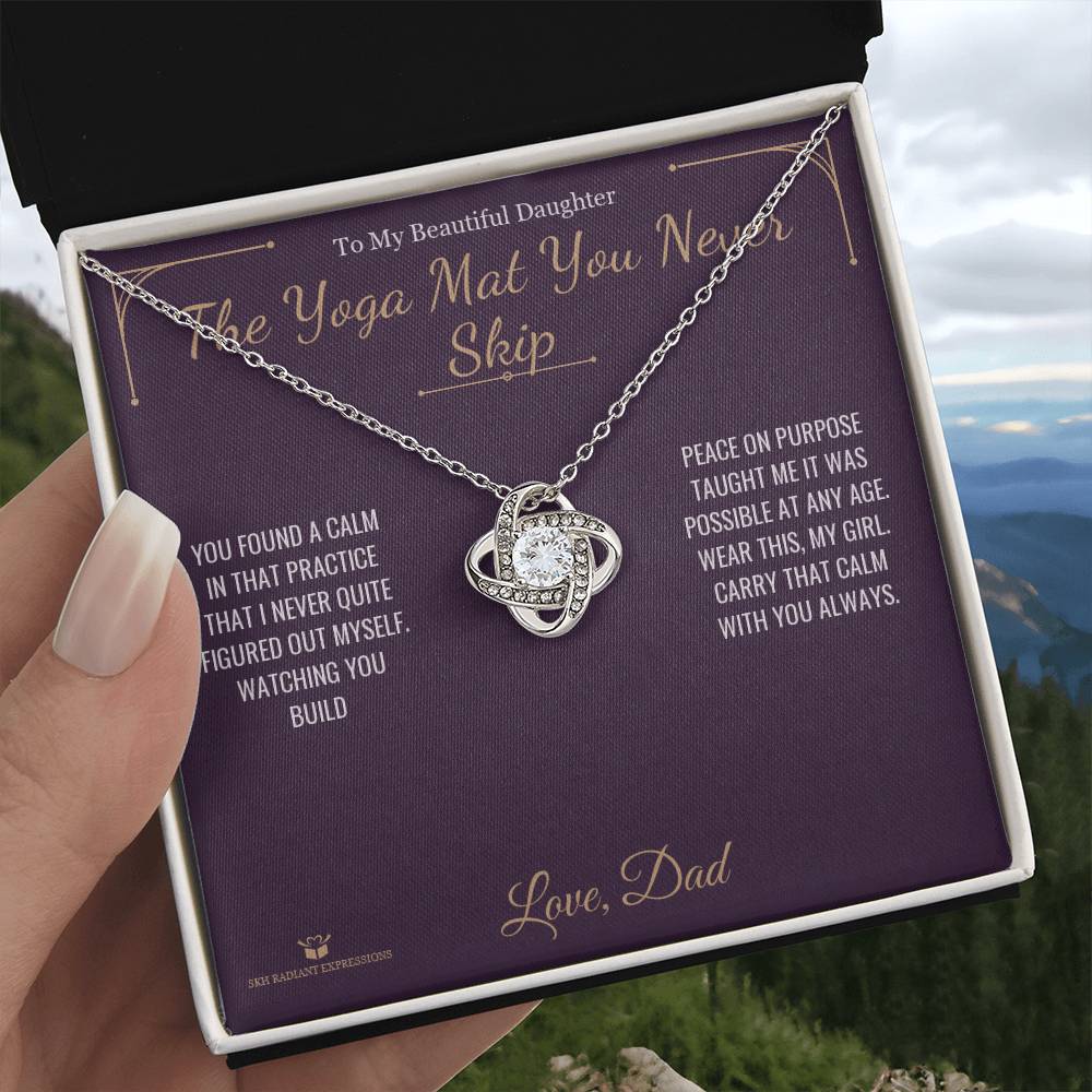 The Yoga Mat You Never Skip - Love Knot Necklace for Daughter - personalized keepsake gift from SKH Radiant Expressions