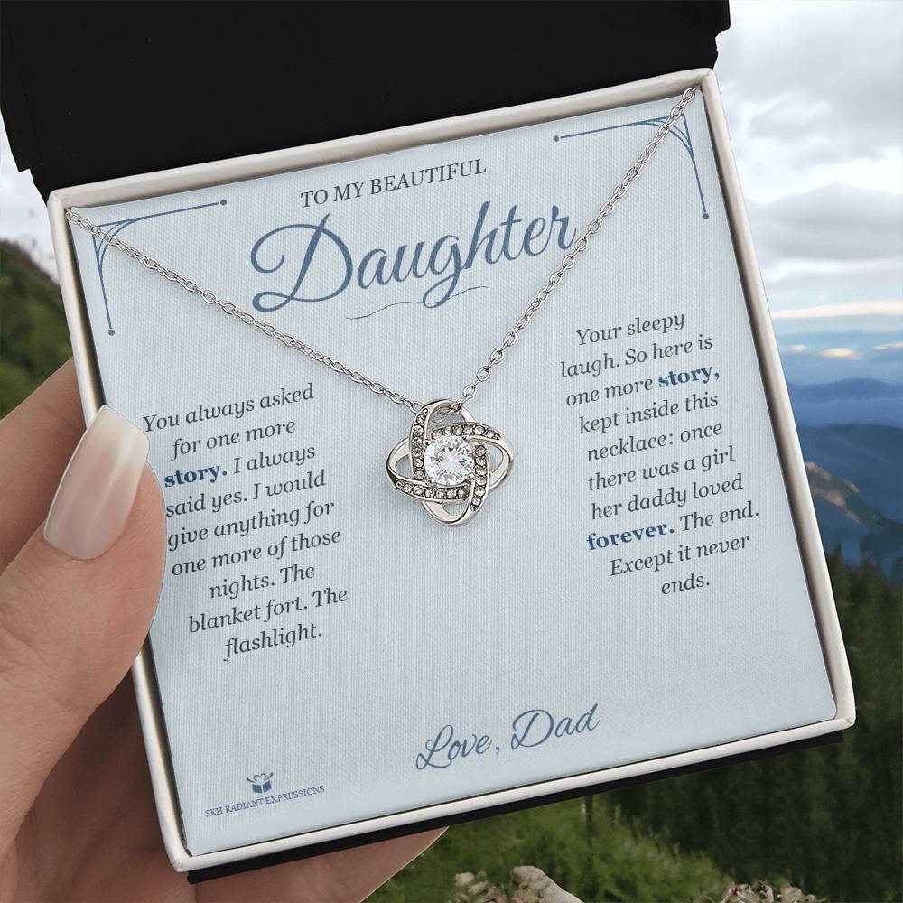 One More Story - Love Knot Necklace for Daughter - personalized keepsake gift from SKH Radiant Expressions