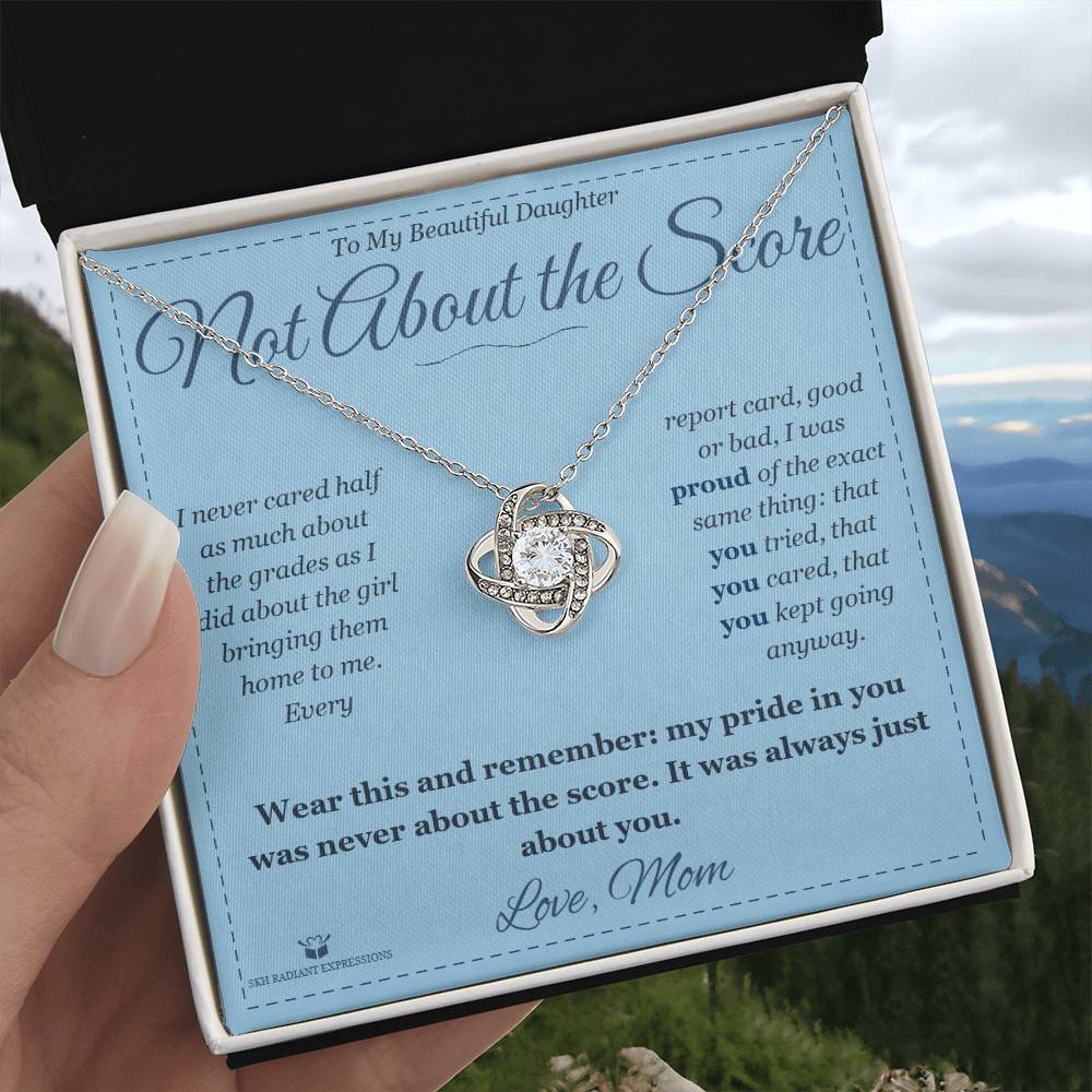 Not About the Score - Love Knot Necklace for Daughter - personalized keepsake gift from SKH Radiant Expressions